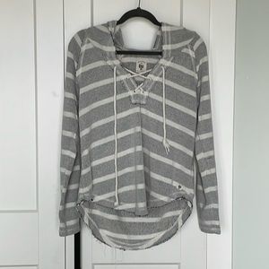 EUC Billabong grey/cream striped sweatshirt